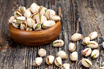delicious natural dried and salted pistachio nuts