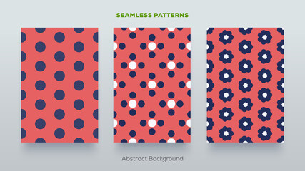 Abstract seamless patterns collection. Simple pattern design for poster, postcard, print, flyer. book, brochure etc.