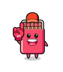 matches box illustration cartoon with number 1 fans glove
