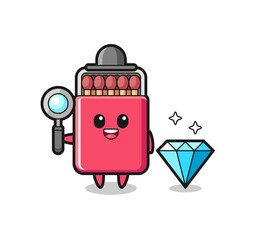 Illustration of matches box character with a diamond