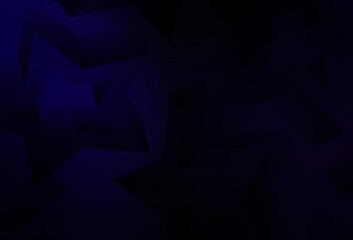 Obraz premium Dark BLUE vector backdrop with small and big stars.