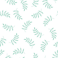 Seamless pattern with green leaves