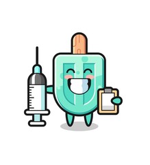 Mascot Illustration of popsicles as a doctor