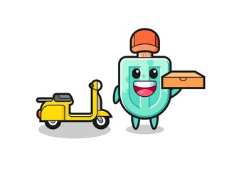 Character Illustration of popsicles as a pizza deliveryman