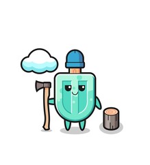 Character cartoon of popsicles as a woodcutter