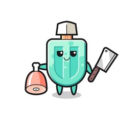 Illustration of popsicles character as a butcher