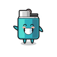 lighter cartoon character doing wave hand gesture