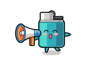 lighter character illustration holding a megaphone