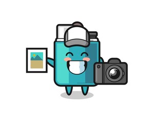 Character Illustration of lighter as a photographer