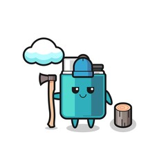 Character cartoon of lighter as a woodcutter