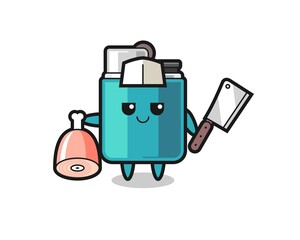 Illustration of lighter character as a butcher