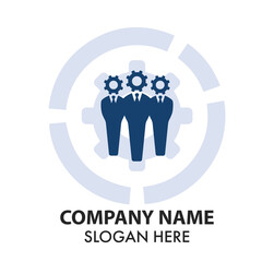 Illustration of a simple icon company logo on blur management icon background.Usable for Business, Healthcare, Medical and Nature Logos. Flat illustration Logo Design Template Element.