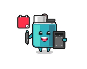 Illustration of lighter mascot as a graphic designer