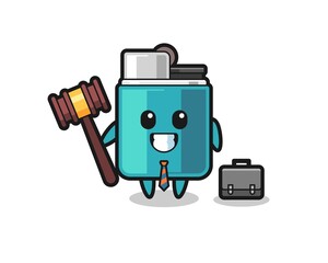 Illustration of lighter mascot as a lawyer