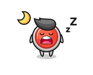 emergency panic button character illustration sleeping at night