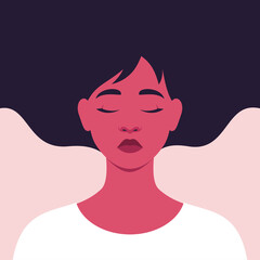 Portrait of a young sad woman experiencing stress