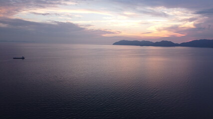 SDGs地球環境！日本の自然！山口県光市の街並みと瀬戸内海の風景