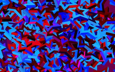 Dark Blue, Red vector pattern with christmas stars.