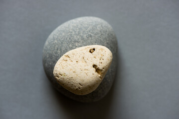 two stones on gray