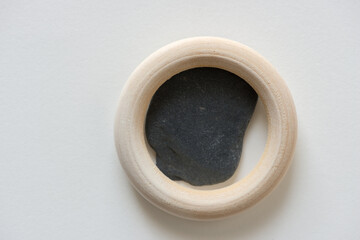 wooden ring and stone