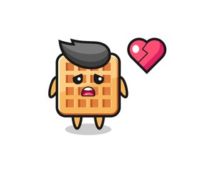 waffle cartoon illustration is broken heart