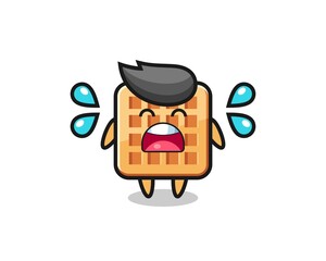 waffle cartoon illustration with crying gesture