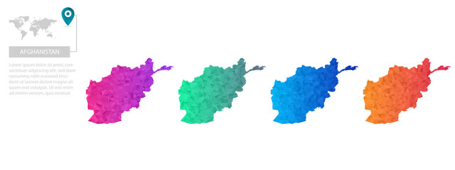 Set of vector polygonal Wales maps. Bright gradient map of country in low poly style. Multicolored country map in geometric style for your infographics, polygonal design for your ,Vector eps10