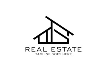 Letter G Simple modern building architecture logo design with line art skyscraper graphic