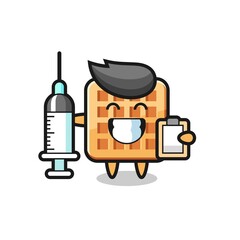 Mascot Illustration of waffle as a doctor