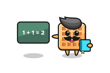 Illustration of waffle character as a teacher