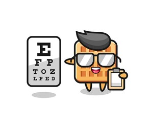 Illustration of waffle mascot as an ophthalmology