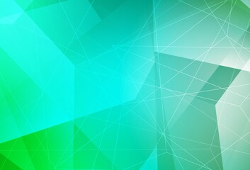 Obraz premium Light Green vector backdrop with lines, triangles.
