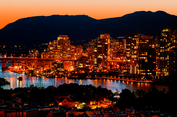 City Scape of Vancouver in British Columbia Canada