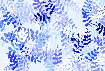Light Purple vector doodle background with leaves.