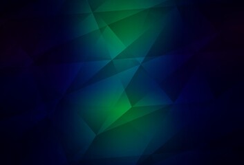 Dark Blue, Green vector triangle mosaic template.