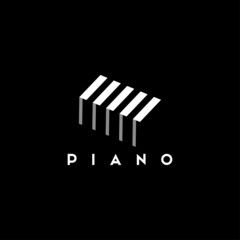 Fototapeta premium Piano keyboard logo vector illustration