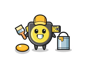 Character Illustration of tape measure as a painter