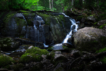 soothing and relaxing waterfalls in the forest of Quebec, Canada, Mauricie