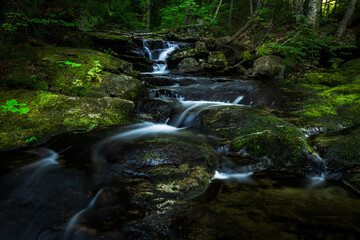 soothing and relaxing waterfalls in the forest of Quebec, Canada, Mauricie