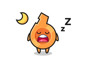 whistle character illustration sleeping at night