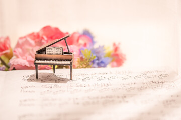 グランドピアノイメージ　～花に囲まれて～【室内スタジオ撮影】  © S.K