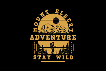 Mount albert adventure, design silt retro style