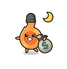 Illustration of whistle cartoon is stolen the money
