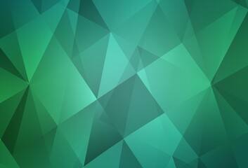 Light Green vector polygon abstract background.