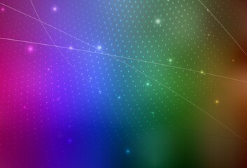 Dark Multicolor vector Blurred bubbles on abstract background with colorful gradient.