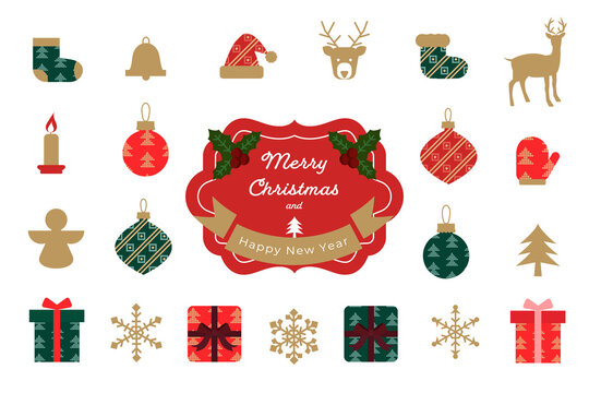 クリスマスのアイコン　イラストセット Christmas Icon