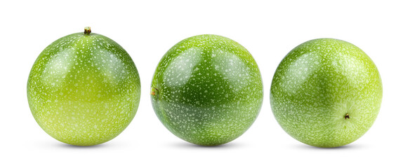 Young Passion Fruit Isolated On White