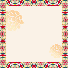 Korean traditional patchwork background of silk fabric pattern. Korean Chuseok, New Year holiday card concept with copy space.
