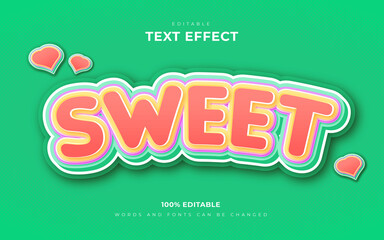 Sweet soft 3d editable text effect