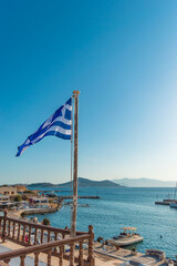 Greek flag on the beach